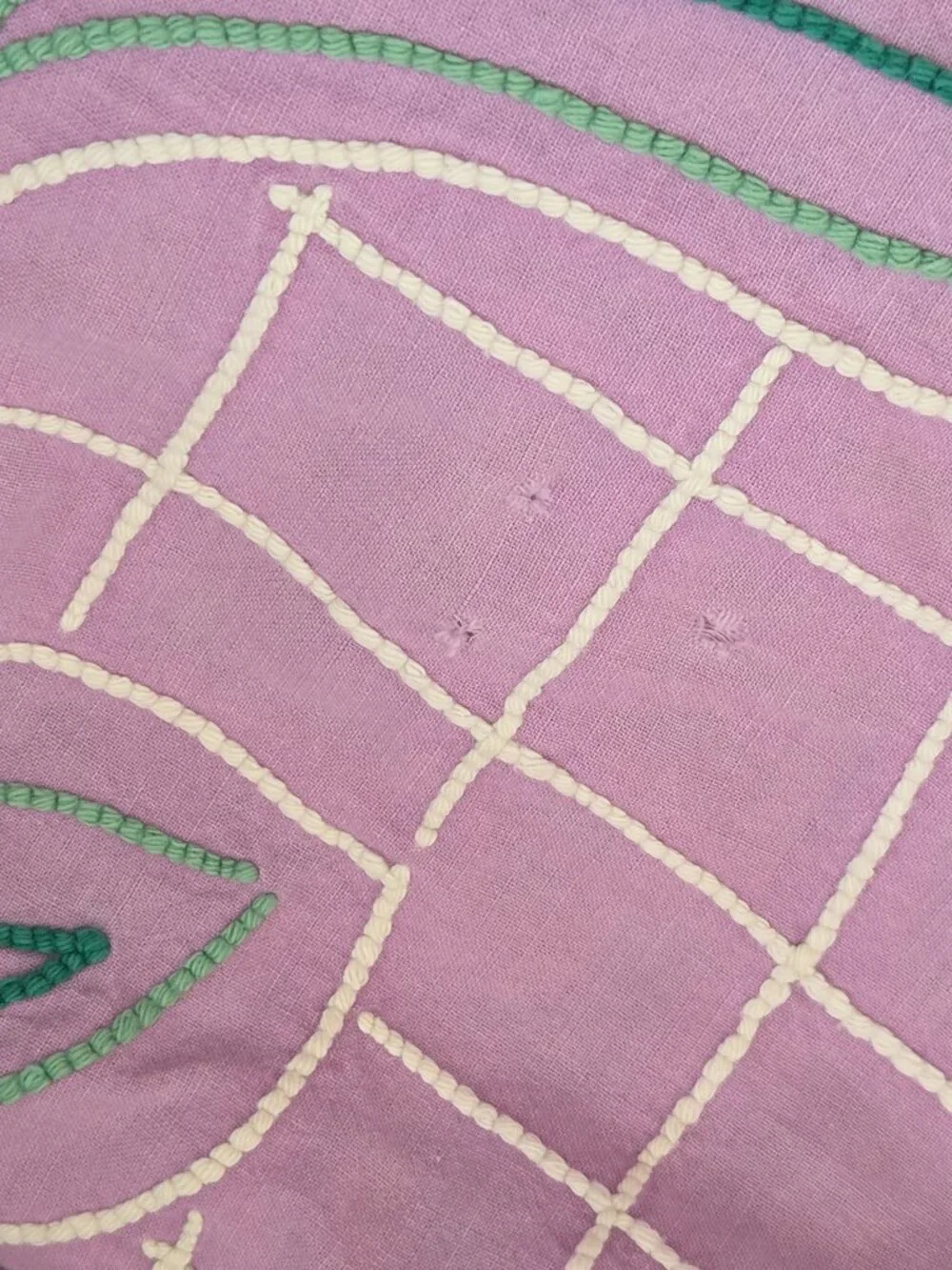 Vintage Chenille Peacock Bedspread Purple 98
